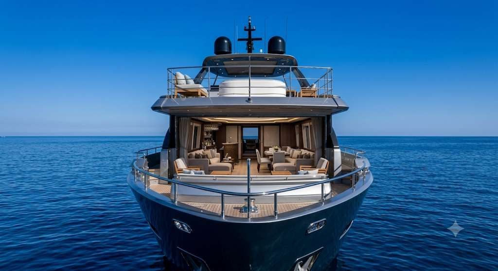 Motor yacht underway